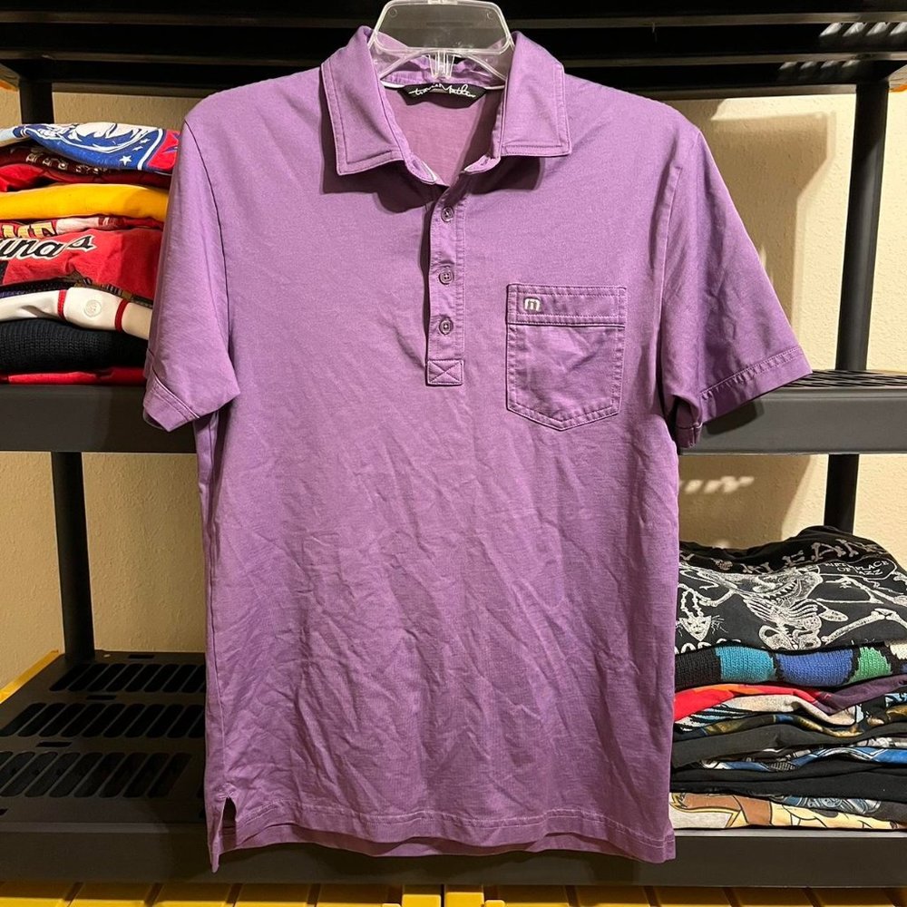 Travis Matthew Silky Purple Lavender‎ Button Collared Golf Polo
